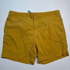 J.Crew Mens Swim Trunks Mustard Yellow Mesh Lined Board Shorts Size 38